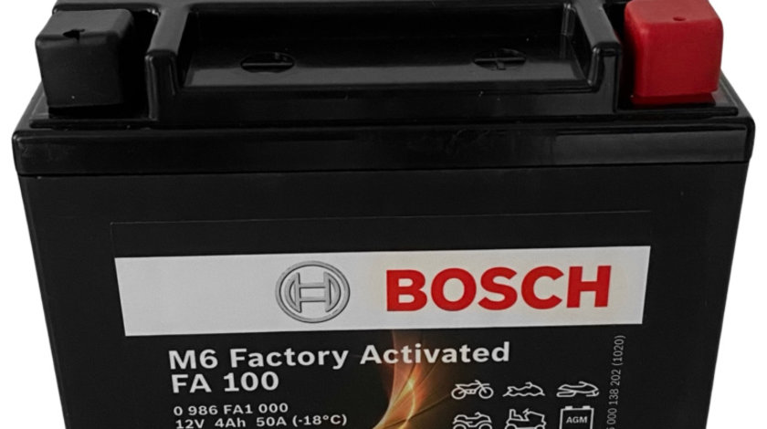 Baterie Moto Bosch M6 Factory Activated 4Ah 12V 50A YB4L-B 0 986 FA1 000