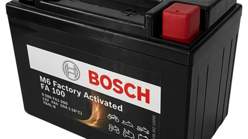 Baterie Moto Bosch M6 Factory Activated 4Ah 12V 50A YB4L-B 0 986 FA1 000