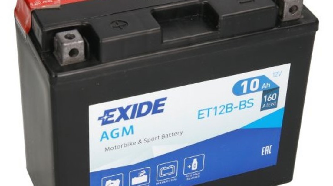 Baterie Moto Exide Agm 12V 10AH 180A YT12B-BS EXIDE