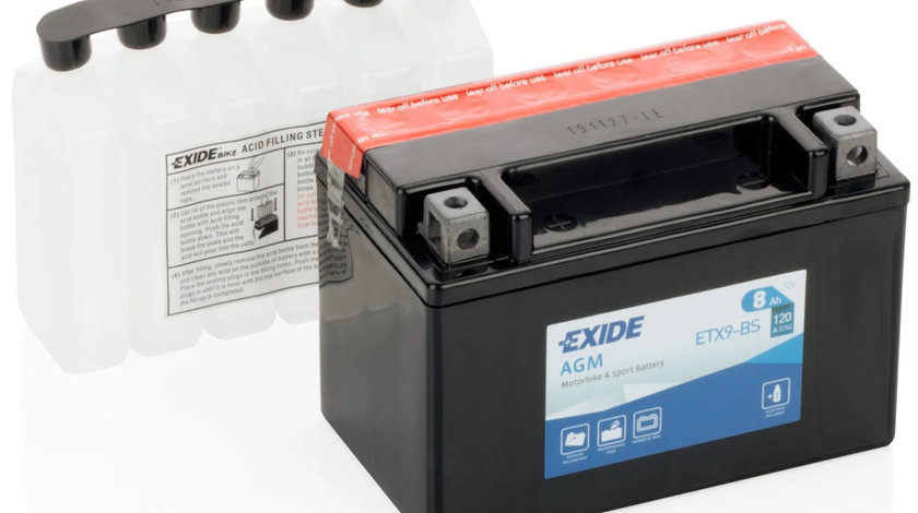 Baterie Moto Exide Agm 8AH 120A 12V ETX9-BS