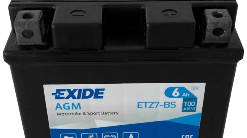 Baterie Moto Exide AGM Motorbike &amp; Sport Battery 6Ah 100A 12V ETZ7-BS