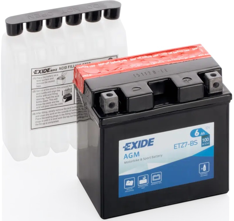 Baterie Moto Exide AGM Motorbike &amp; Sport Battery 6Ah 100A 12V ETZ7-BS