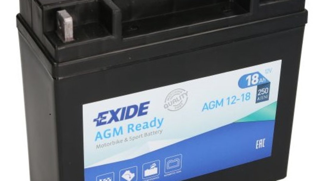 Baterie Moto Exide Agm Ready 12V 18Ah 190A AGM12-18 EXIDE