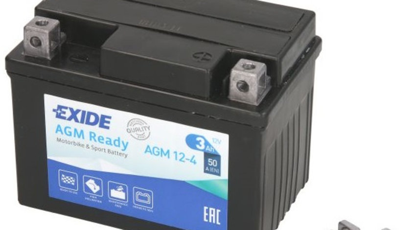 Baterie Moto Exide Agm Ready 12V 3Ah 50A YTX4L-BS EXIDE READY