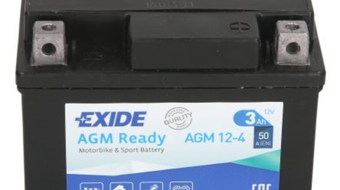 Baterie Moto Exide Agm Ready 12V 3Ah 50A YTX4L-BS EXIDE READY