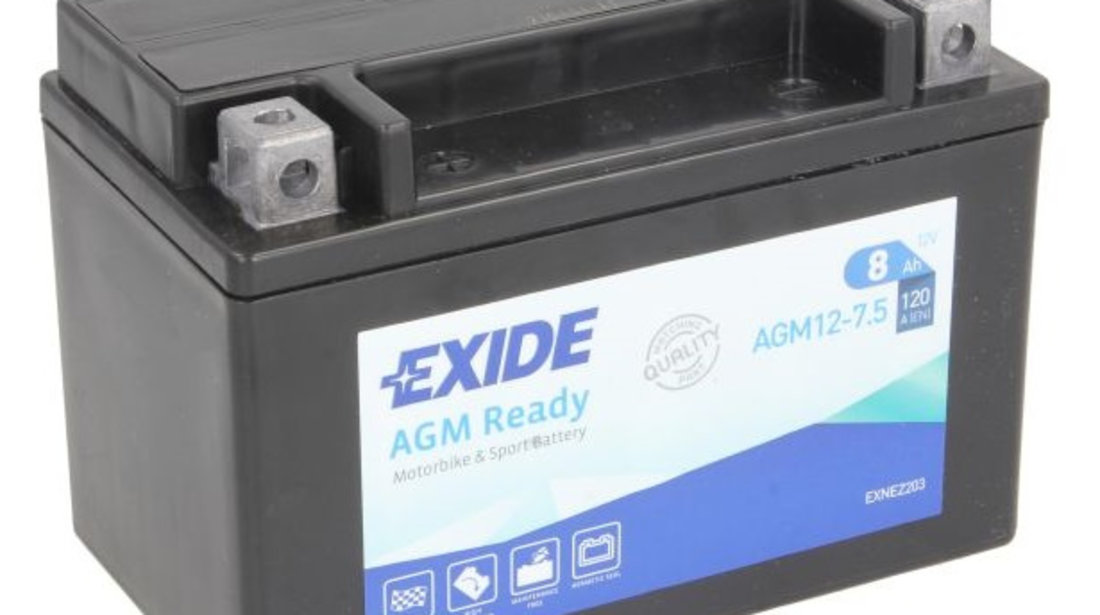 Baterie Moto Exide Agm Ready 12V 8Ah 120A YTX9-BS EXIDE READY