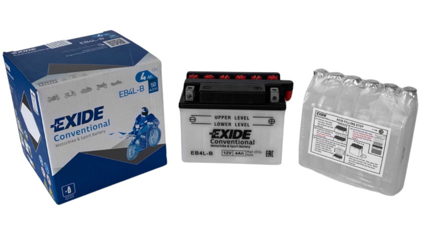 Baterie Moto Exide Conventional Motorbike &amp; Sport Battery 4Ah 50A 12V EB4L-B