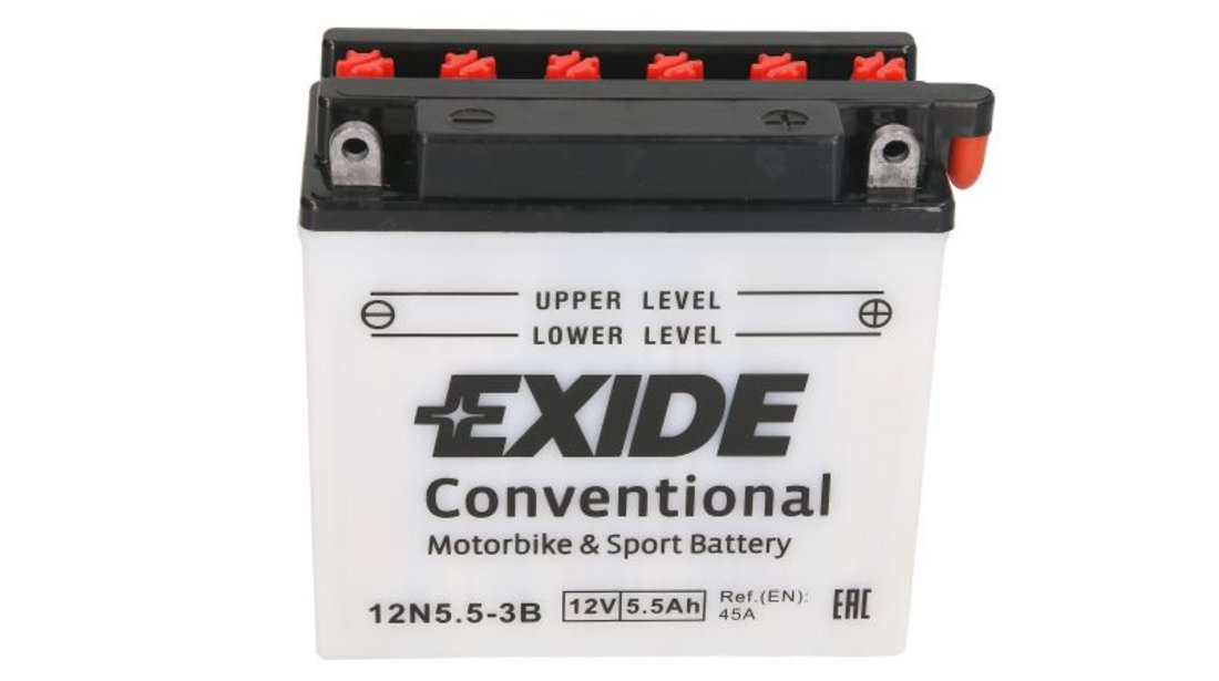 Baterie Moto Exide Conventional Motorbike &amp; Sport Battery 12V 5,5Ah 45A R + 12N5.5-3B EXIDE