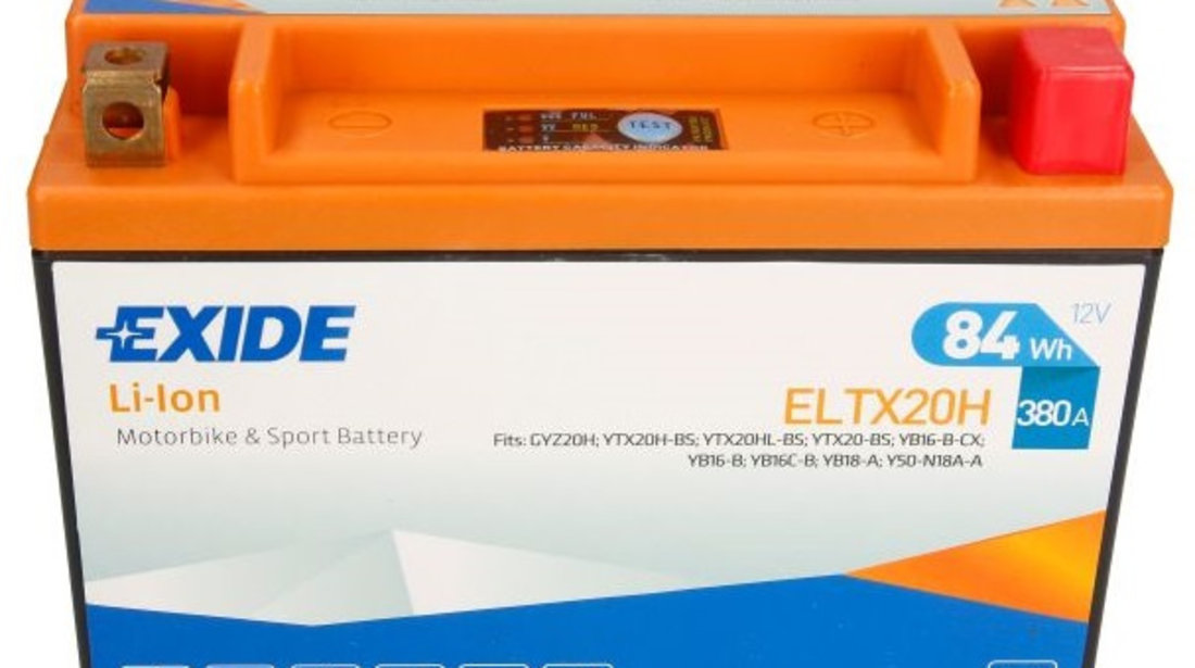 Baterie Moto Exide Li-Ion 12V 7Ah 380A ELTX20H EXIDE