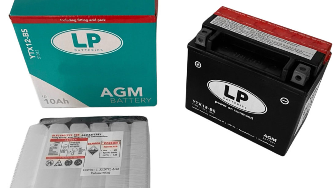 Baterie Moto LP Batteries Agm 10Ah 150A 12V MA LTX12-BS
