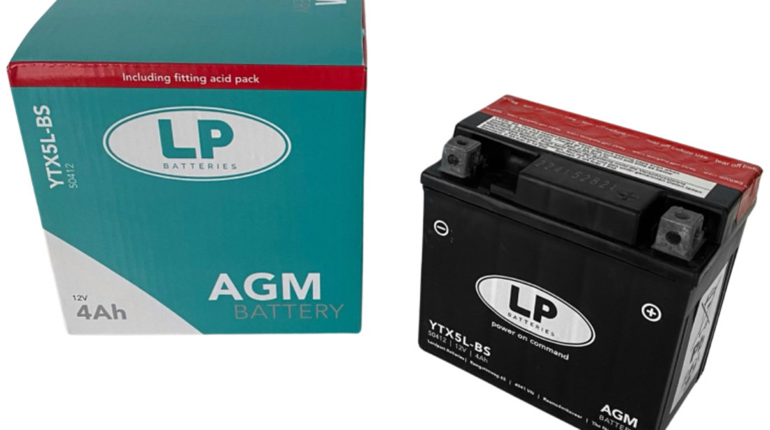 Baterie Moto LP Batteries Agm 4Ah 50A 12V MB YTX5L-BS