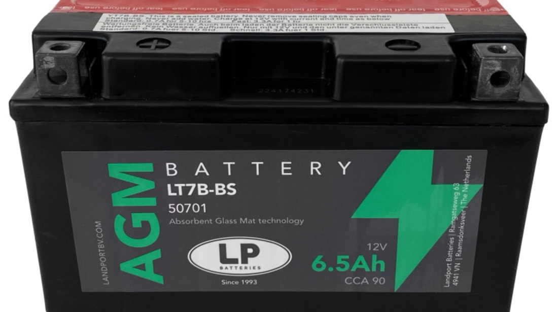 Baterie Moto LP Batteries Agm 6.5Ah 110A 12V MA LT7B-BS