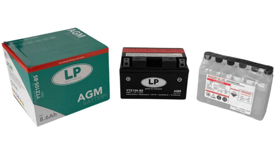 Baterie Moto LP Batteries Agm 8.6Ah 150A 12V YTZ10S-BS