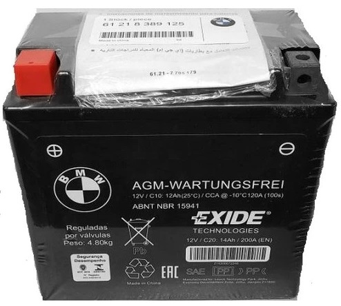 Baterie Moto Oe Bmw Motorrad AGM 12Ah 120A 12V Exide LTX14 K50 K51 61218389125