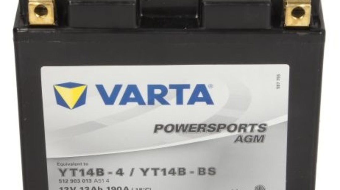 Baterie Moto Varta Powersports Agm 12Ah 12V YT14B-BS VARTA FUN