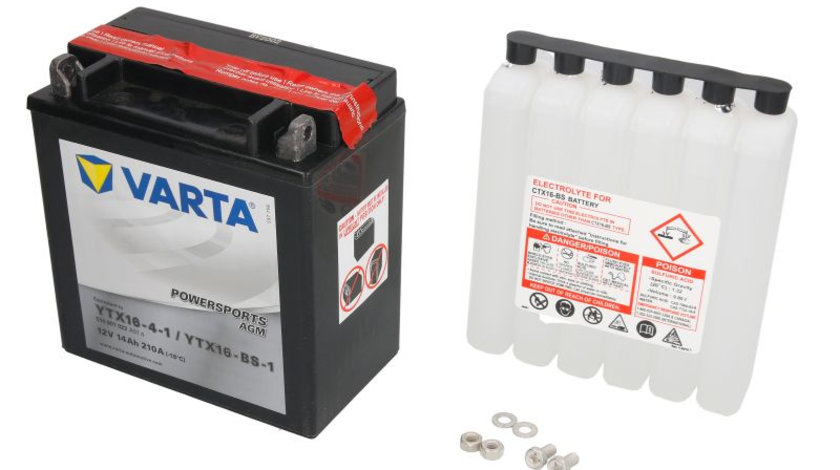 Baterie Moto Varta Powersports Agm 14Ah 12V YTX16-BS-1 VARTA FUN