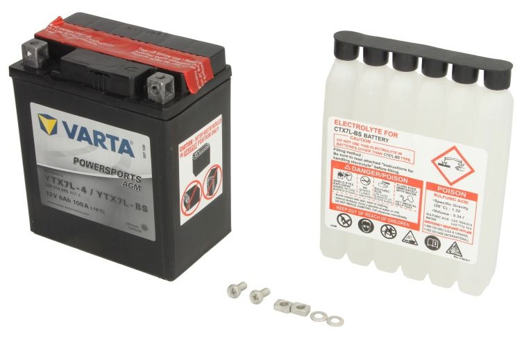 Baterie Moto Varta Powersports Agm 6Ah 100A 12V YTX7L-BS VARTA FUN