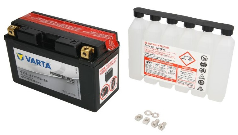 Baterie Moto Varta Powersports Agm 7Ah 120A 12V YT7B-BS VARTA FUN