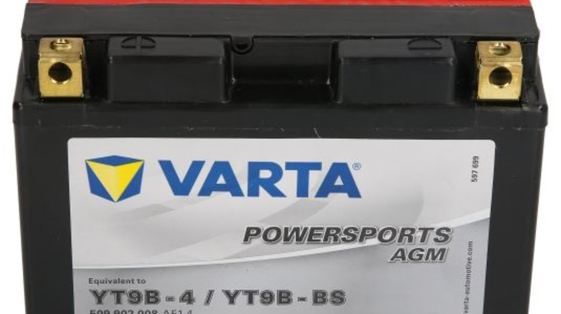 Baterie Moto Varta Powersports Agm 8Ah 12V YT9B-BS VARTA FUN