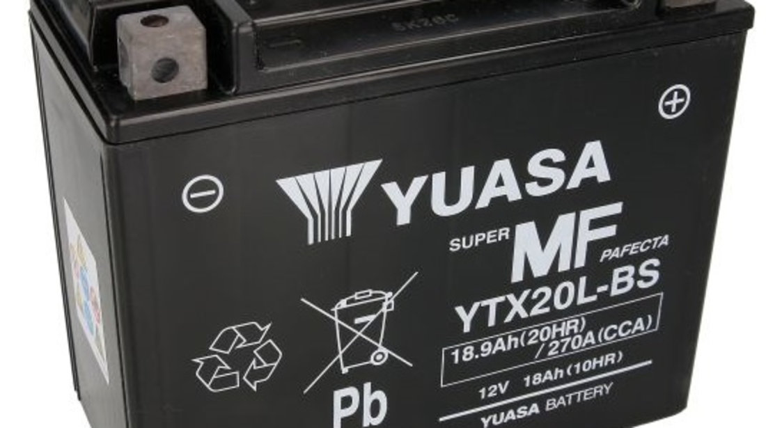 Baterie Moto Yuasa 12V 18Ah 270A YTX20L-BS