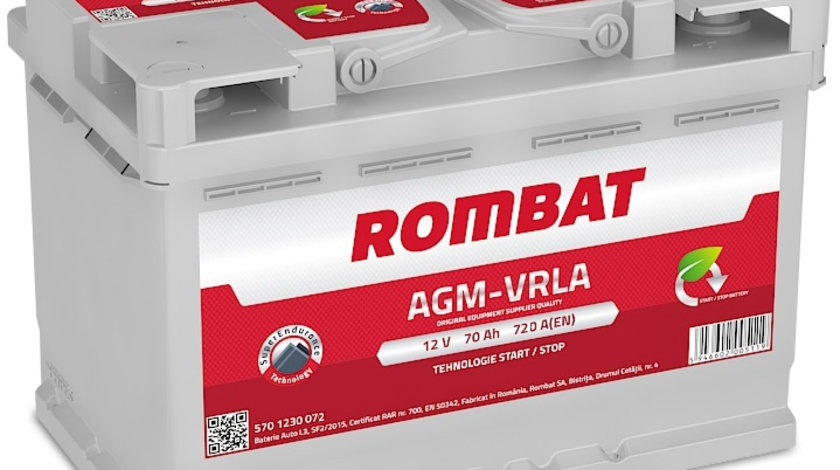 Baterie Rombat Agm-Vrla Start-Stop 70Ah 720A 5701230076ROM