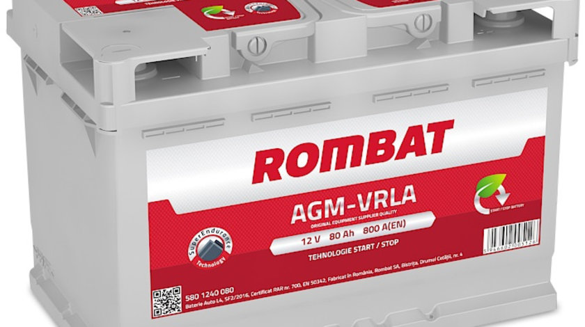 Baterie Rombat Agm-Vrla Start-Stop 80Ah 800A 5801240080ROM