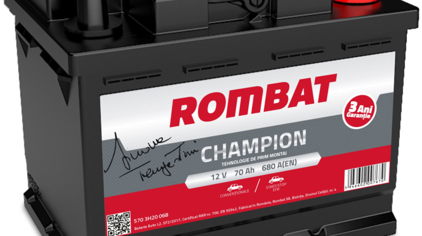 Baterie Rombat Champion Start-Stop EFB 70Ah 680A 5703J20068