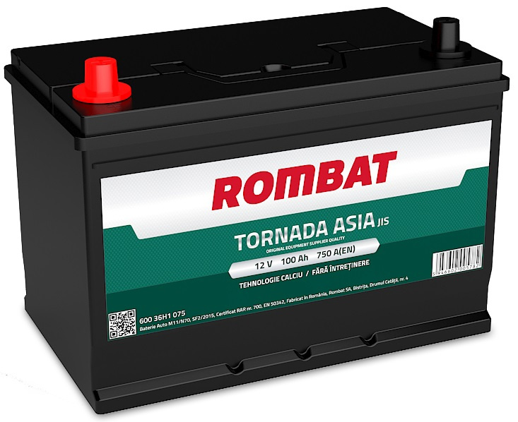Baterie Rombat Tornada Asia 100Ah 750A 60036H1075ROM