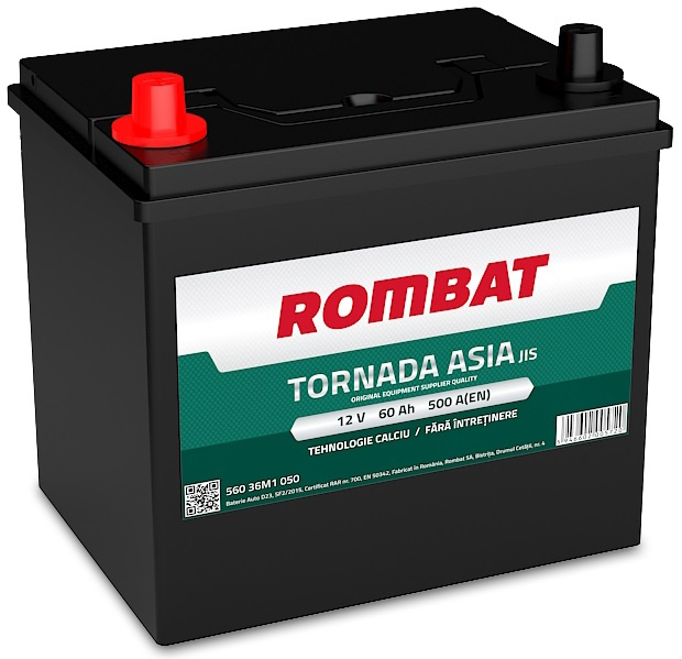 Baterie Rombat Tornada Asia 60Ah 500A 56036M1050ROM