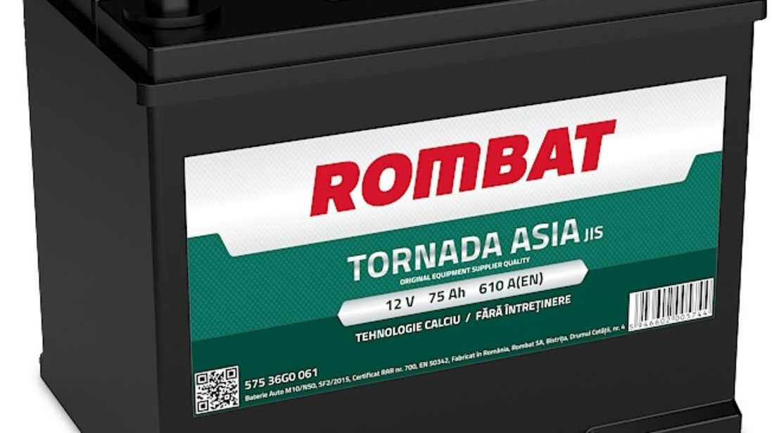 Baterie Rombat Tornada Asia 75Ah 610A 57536G0061ROM