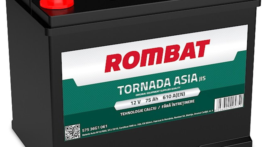 Baterie Rombat Tornada Asia 75Ah 610A 57536G1061ROM