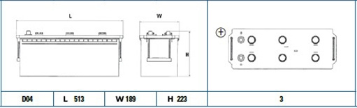 Baterie Start Pro 140ah 800a 513x 189x223 +stanga Exide Kubota EG1403