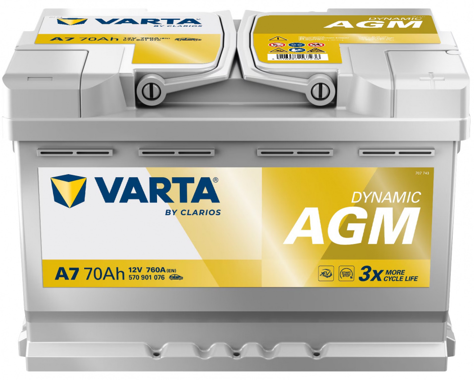 Baterie Varta Dynamic AGM A7 70Ah 760A 12V 570901076K262