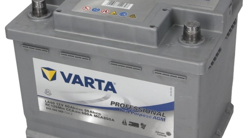 Baterie Varta Professional Dual Purpose Agm 60h / 680A 12V VA840060068