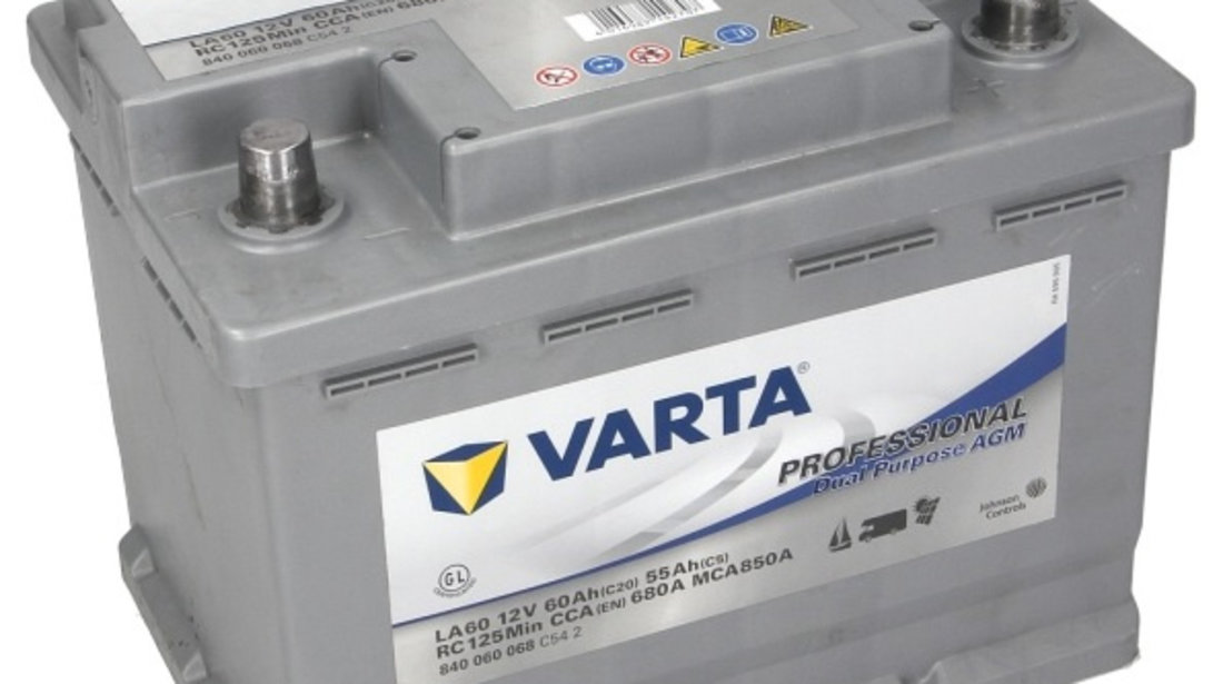 Baterie Varta Professional Dual Purpose Agm 60h / 680A 12V VA840060068