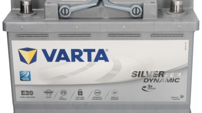 Baterie Varta Silver E39 AGM Start-Stop 70Ah 760A 12V 570901076D852