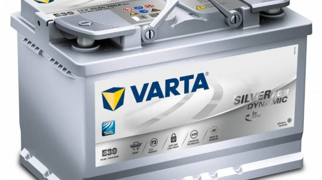 Baterie Varta Silver E39 AGM Start-Stop 70Ah 760A 12V 570901076D852