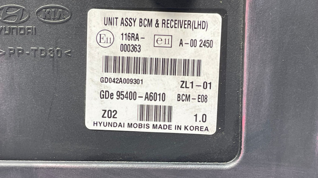 BCM Modul Calculator Confort Confort Control Hyundai i30 1.4 CRDI 2011 - 2015 Cod 95400-A6010 [1963]