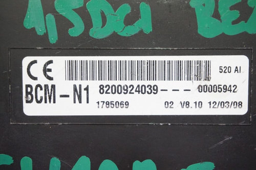 BCM Panou sigurante JOHNSON CONTROLS RENAULT KANGOO 8200924039 / 1785069 / BCM-N1 / BCM N1 / BCMN182...