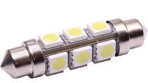 Bec 12 Led SMD Sofit 42MM 5050 6V Alba 360° Cod P...