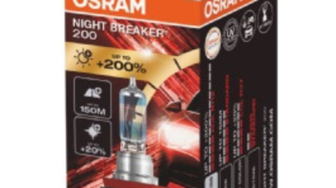 Bec 12v H11 55 W Night Breaker +200% Osram Ams-osram 64211NB200