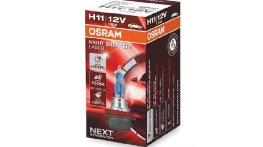 Bec 12v h11 55 w night breaker laser nextgen +150% osram UNIVERSAL Universal #6 64211NL