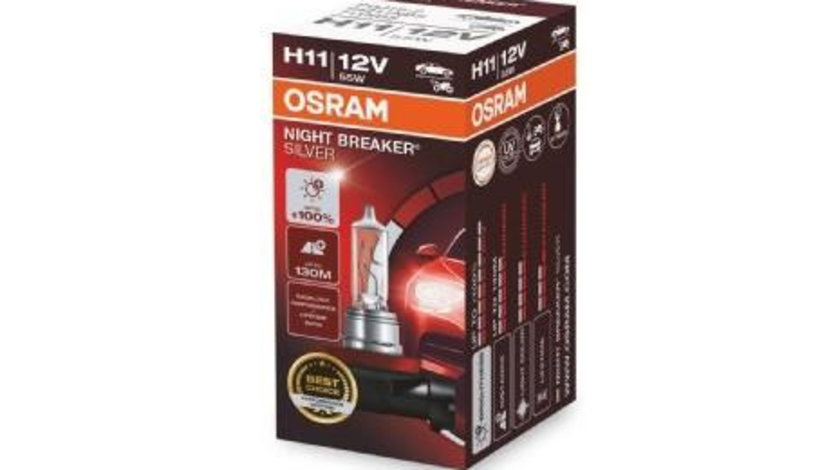 Bec 12v h11 55 w night breaker silver +100% osram UNIVERSAL Universal #6 64211NBS