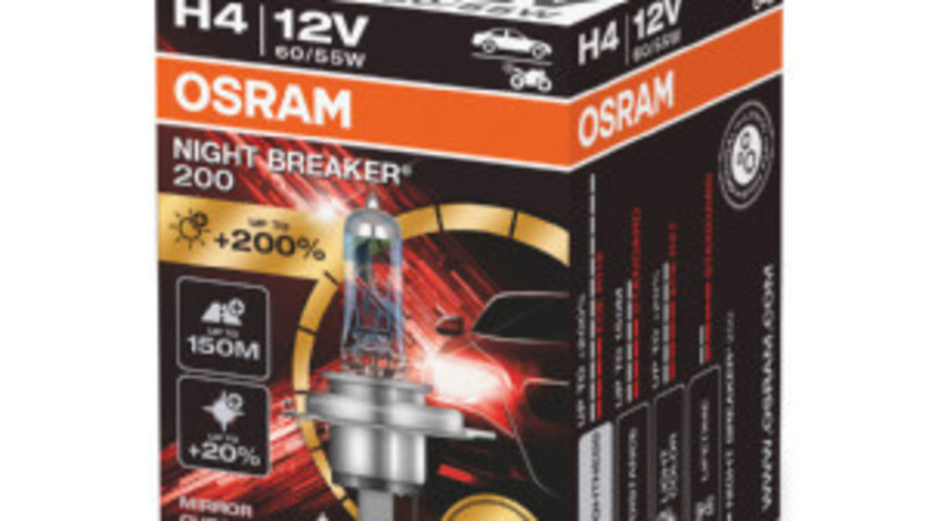Bec 12v H4 60/55 W Night Breaker +200% Osram Ams-osram 64193NB200