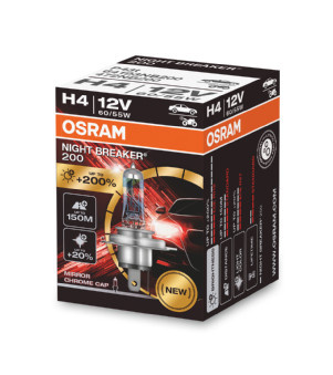 BEC 12V H4 60/55 W NIGHT BREAKER +200% OSRAM 64193NB200 OSRAM