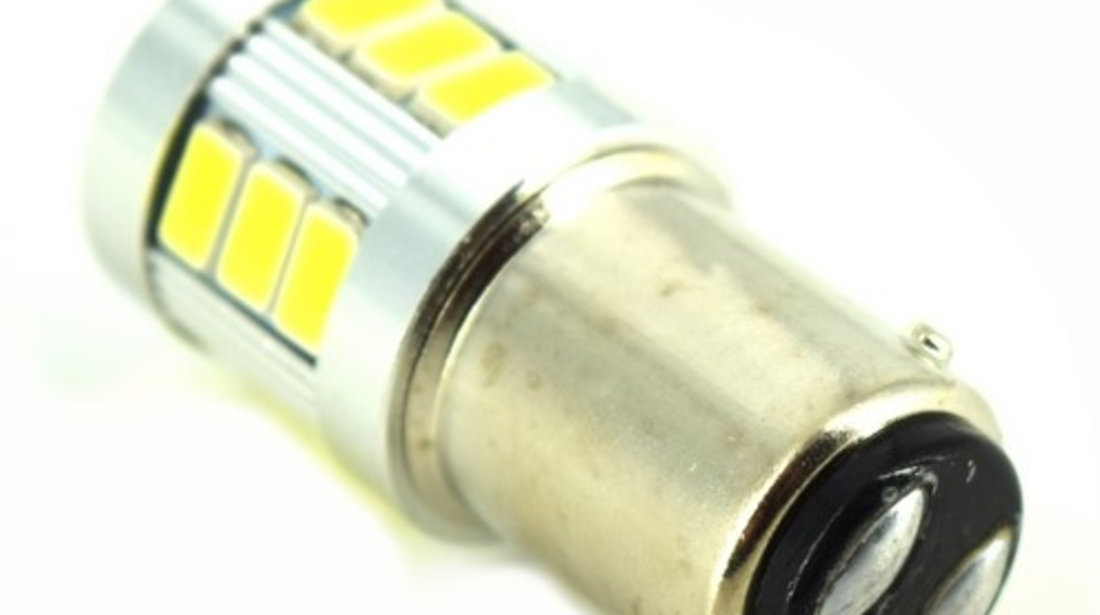 Bec 2 Faze BAY15D 5630 18SMD CanBus 9V-30V Nonpolar Lumina Alba JSUN12 090817-14