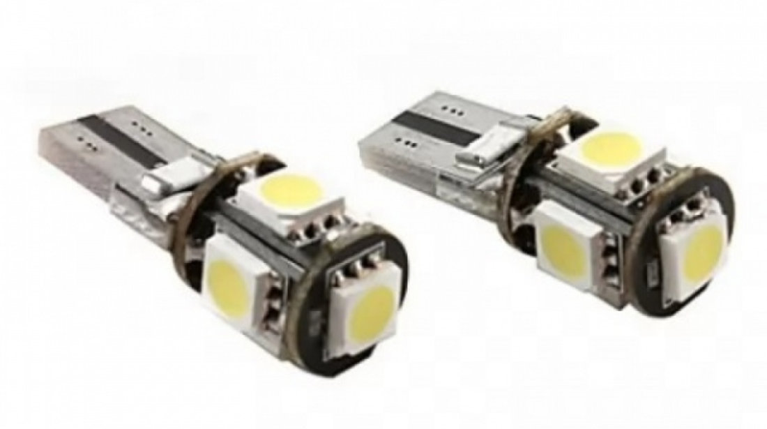 Bec 5 Led CanBus T10 12V Alb ( Pret / Set ) 70214 TCT-827