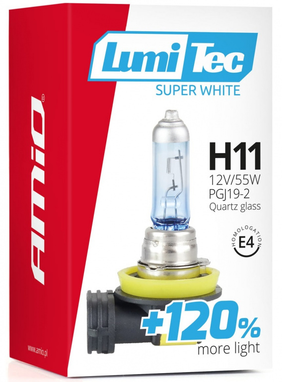 Bec Amio H11 12V 55W Lumitec Super White +120% 02139