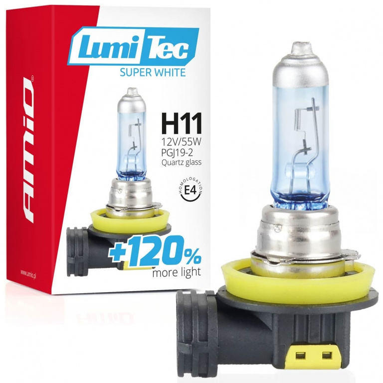Bec Amio H11 12V 55W Lumitec Super White +120% 02139