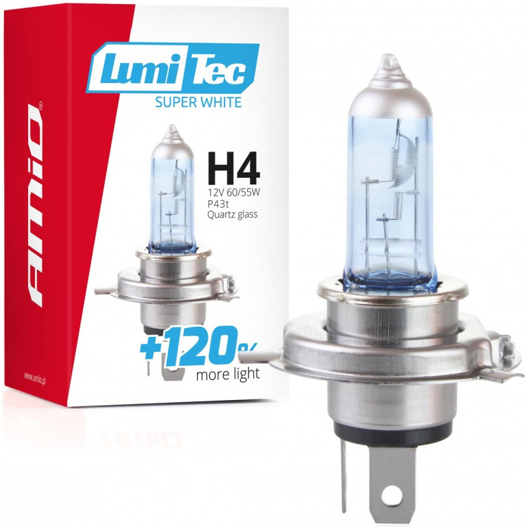 Bec Amio H4 12V 60/55W Lumitec Super White +120% 02137